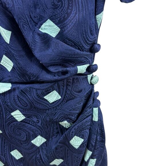 Vintage Richard Warren 100% Silk Textured Midi‎ Dress Short Sleeves Size 8 - Picture 3 of 16